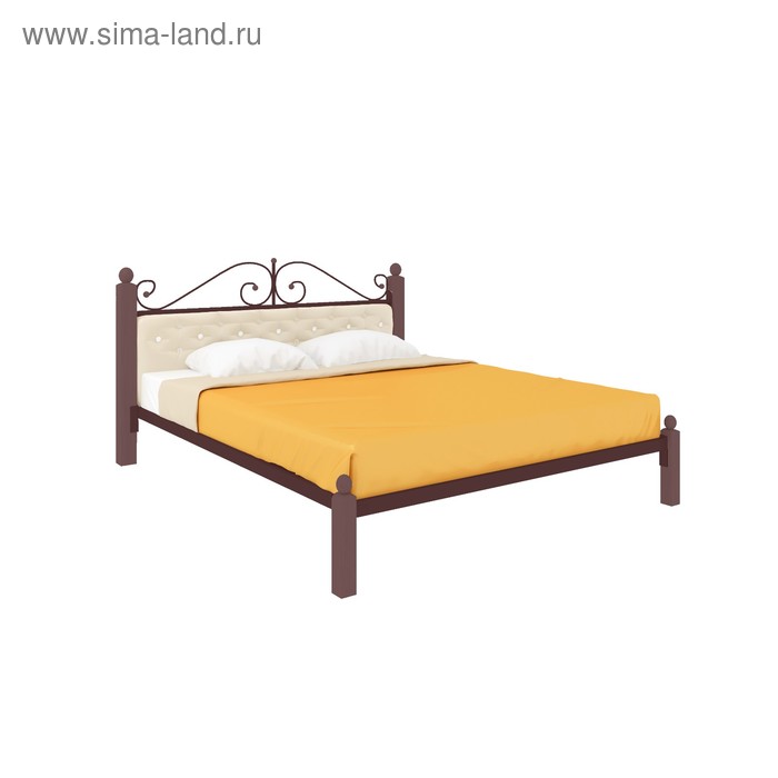 Кровать «Диана Люкс Мягкая», 1200×2000 мм, металл, цвет коричневый