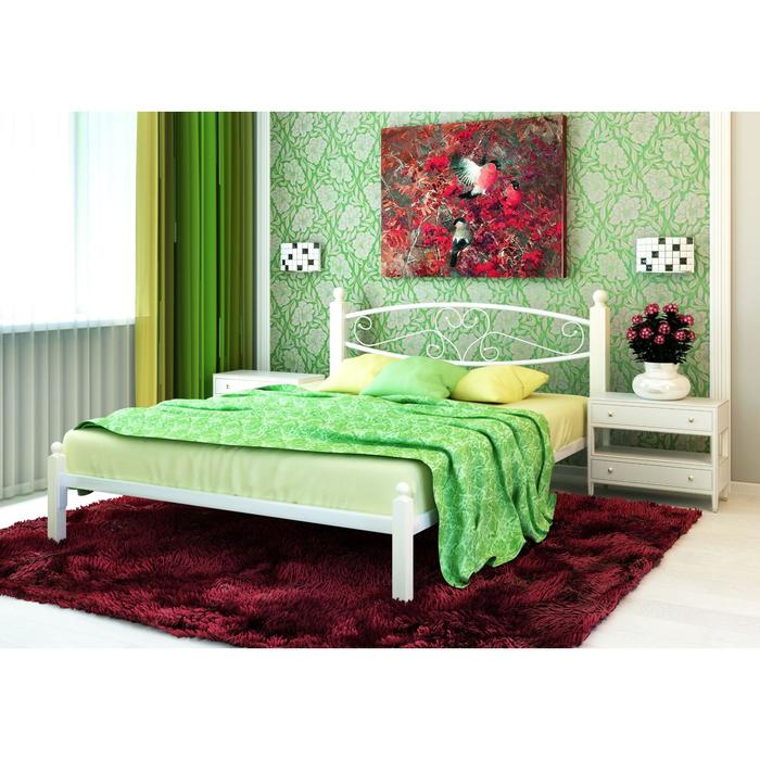 Кровать "Каролина Люкс", 200x120 cм, каркас белый