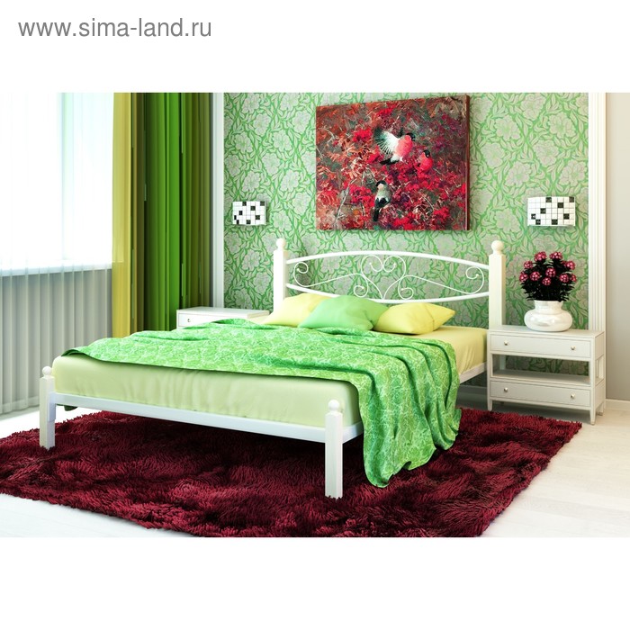 Кровать «Каролина Люкс», 1800×2000 мм, металл, цвет белый кровать каролина плюс 1800 × 2000 мм металл цвет белый