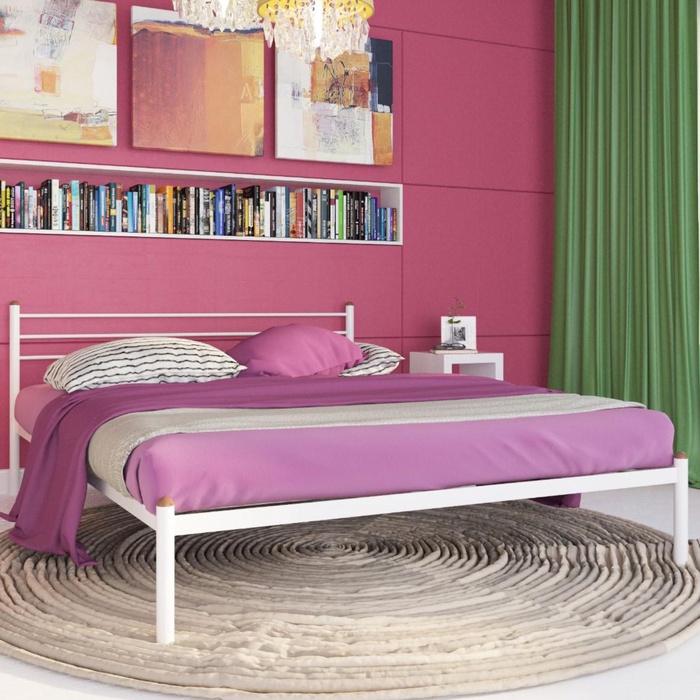 Кровать "Милана", 200x120 cм, каркас белый