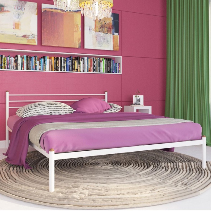 Кровать "Милана", 200x140 cм, каркас белый