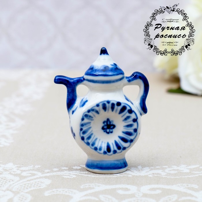 Сувенир «Кумганчик», гжель, фарфор, h=5 см