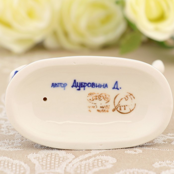 Сувенир «Парочка оленей», гжель, фарфор, 10х9х5