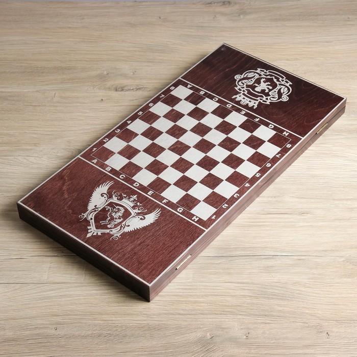 Настольная игра 2 в 1 "Рыцари": нарды, шашки (доска дерево 60х60 см)