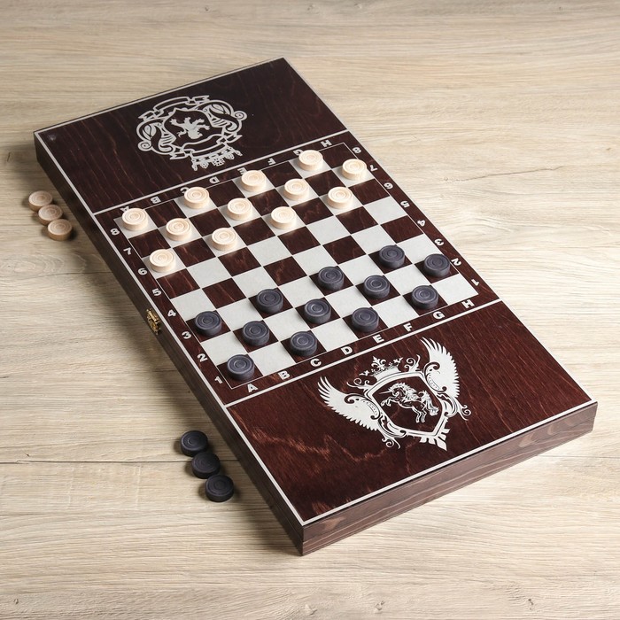 Настольная игра 2 в 1 "Рыцари": нарды, шашки (доска дерево 60х60 см)