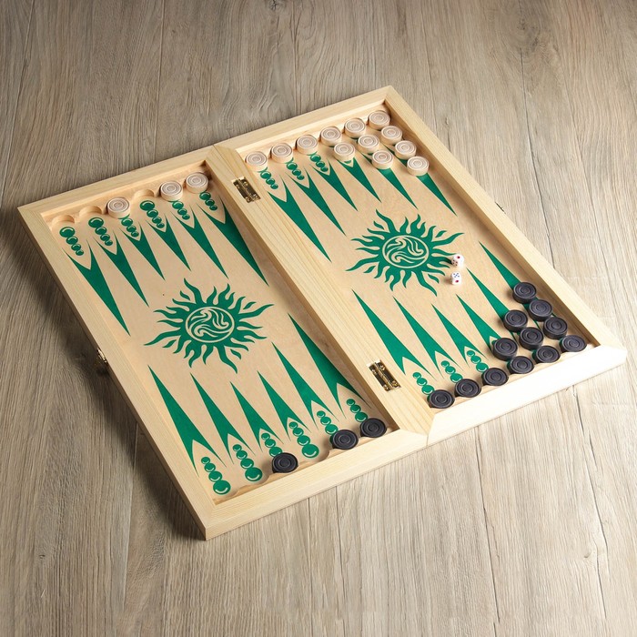 Нарды "Чертики зеленые" (доска дерево 48х48 см)