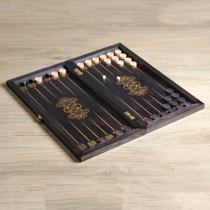 Нарды "Золотой герб" (доска дерево 48х48 см)