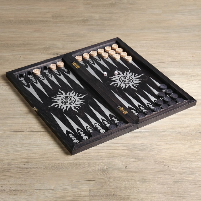 Нарды "Серебряный восьмигранник" (доска дерево 48х48 см)