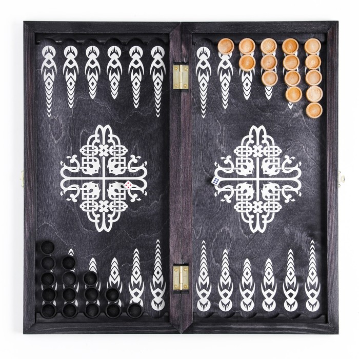 Нарды "Серебряные тигры" (доска дерево 48х48 см)