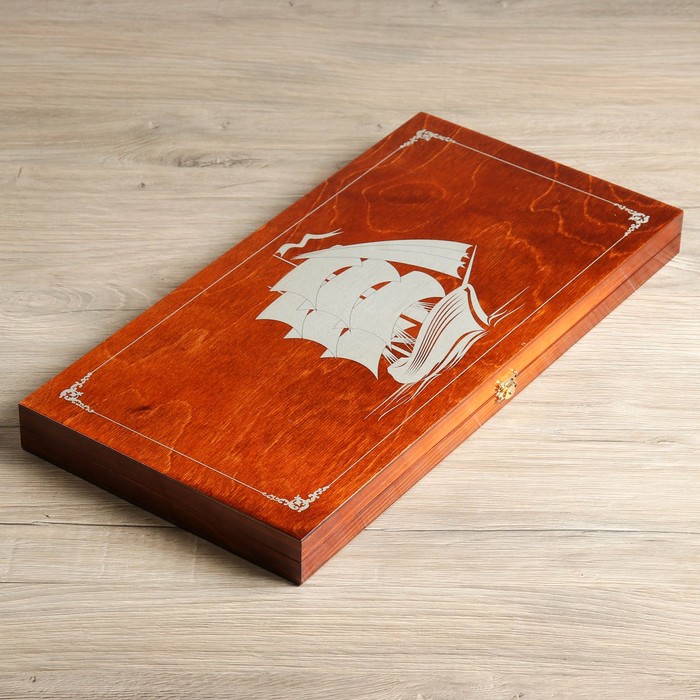 Нарды &quot;Серебряный фрегат&quot; (доска дерево 48х48 см)