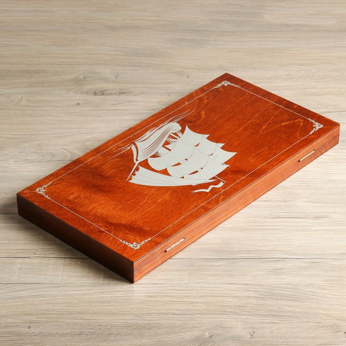 Нарды "Серебряный фрегат" (доска дерево 48х48 см)