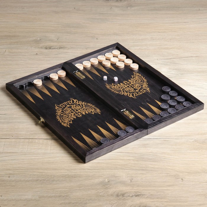 Нарды "Золотые индейцы" (доска дерево 40х40 см)