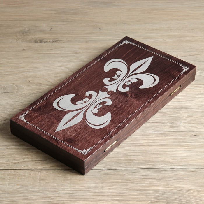 Нарды "Серебряные лилии" (доска дерево 40х40 см)