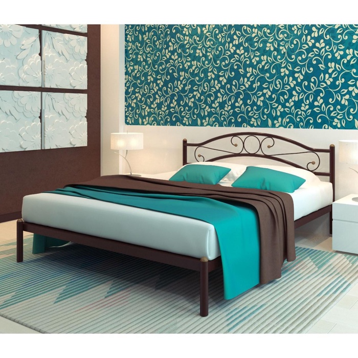 Кровать "Надежда", 200x180 cм, каркас коричневый