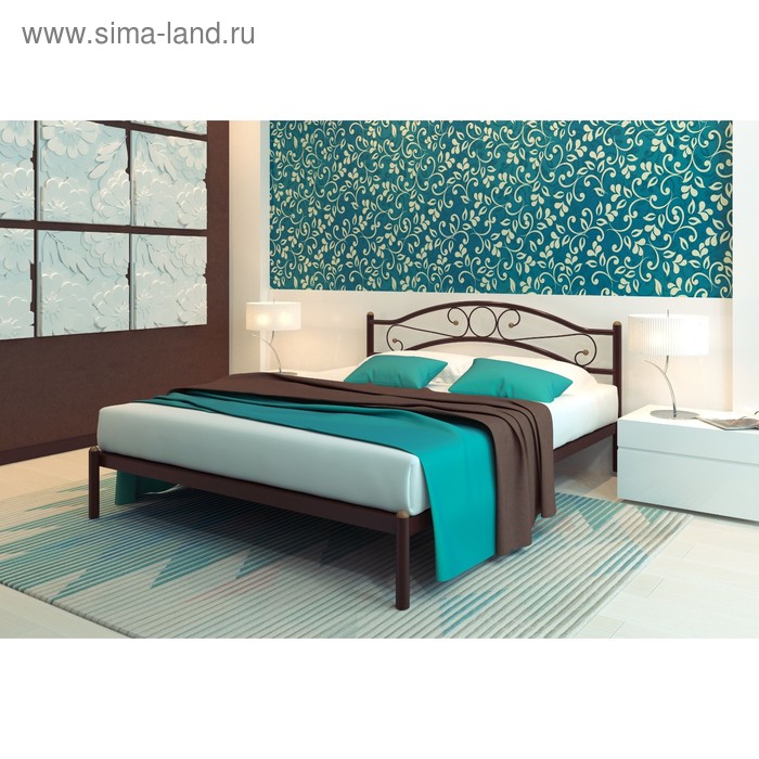 кровать надежда люкс 1800×2000 мм металл цвет коричневый Кровать «Надежда», 1800×2000 мм, металл, цвет коричневый