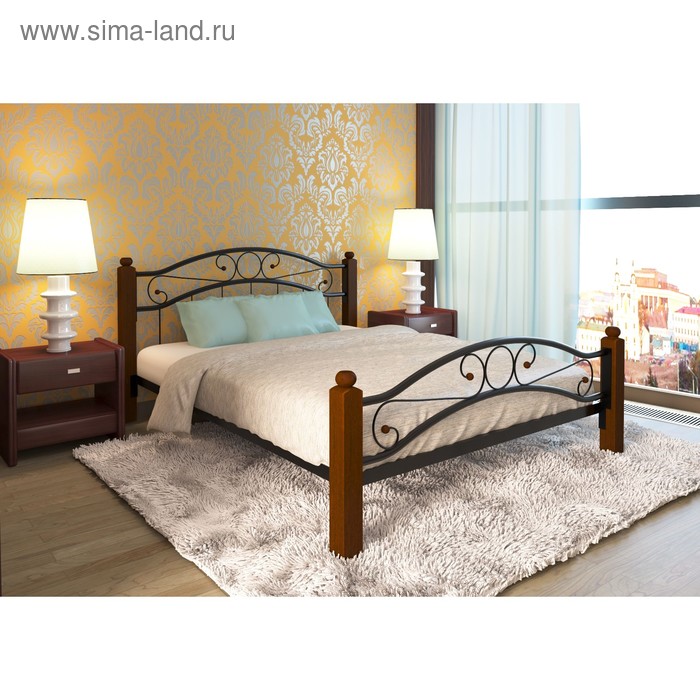 кровать надежда люкс плюс 1800×2000 мм металл цвет коричневый Кровать «Надежда Люкс Плюс», 1800×2000 мм, металл, цвет чёрный
