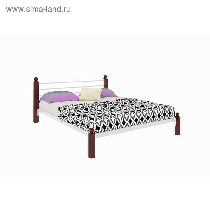 кровать милана 1200×2000 мм металл цвет белый Кровать «Милана Люкс», 1200×2000 мм, металл, цвет белый