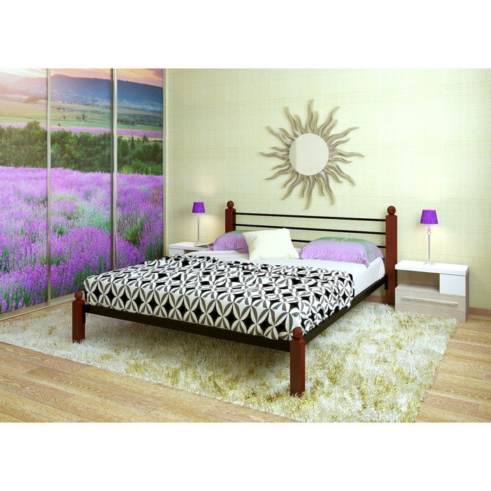 Кровать "Милана Люкс", 200x120 cм, каркас чёрный