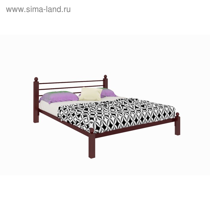 кровать милана 1400×2000 мм металл цвет белый Кровать «Милана Люкс», 1400×2000 мм, металл, цвет коричневый