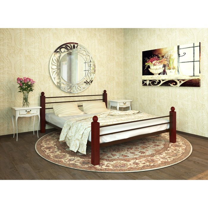 Кровать "Милана Люкс Плюс", 200x160 cм, каркас коричневый