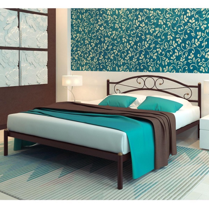 Кровать "Надежда", 200x120 cм, каркас коричневый