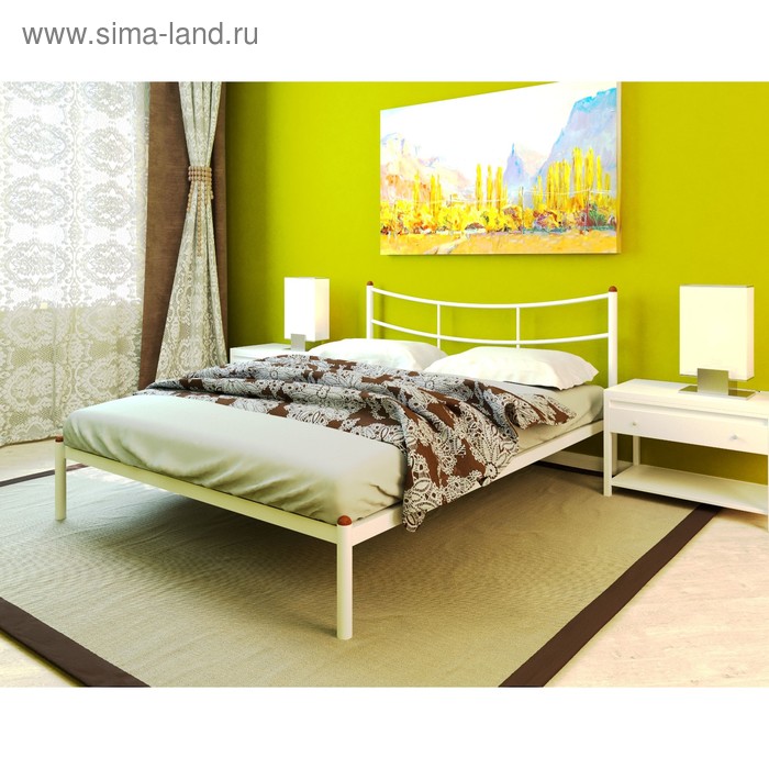 Кровать «Софья», 1400×1900 мм, металл, цвет белый кровать надежда 1400×1900 мм металл цвет белый