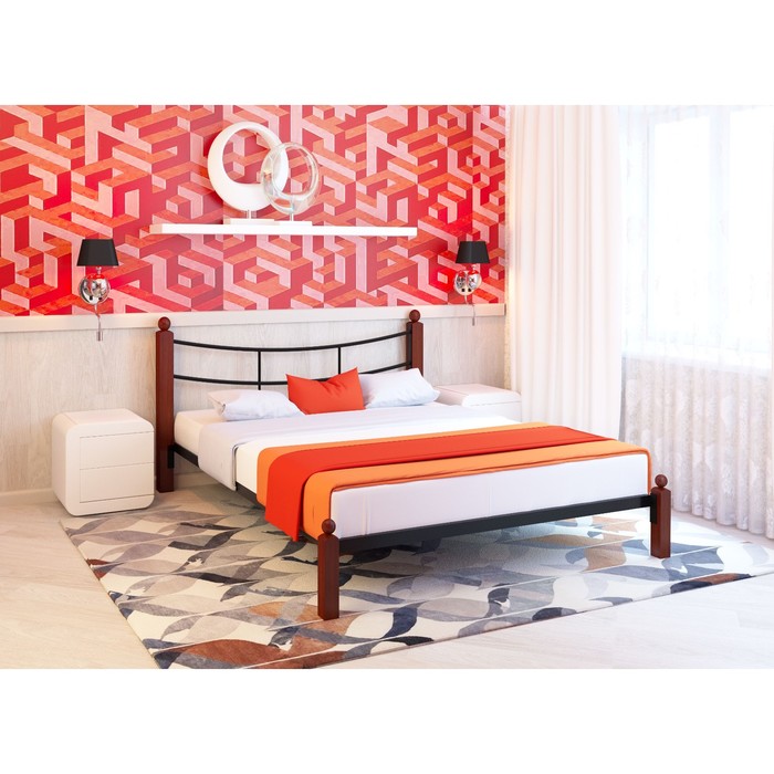 Кровать "Софья Люкс", 200x180 cм, каркас чёрный