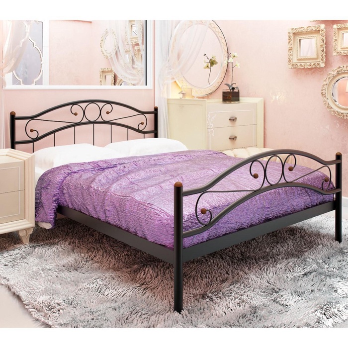 Кровать "Надежда Плюс", 200x180 cм, каркас коричневый