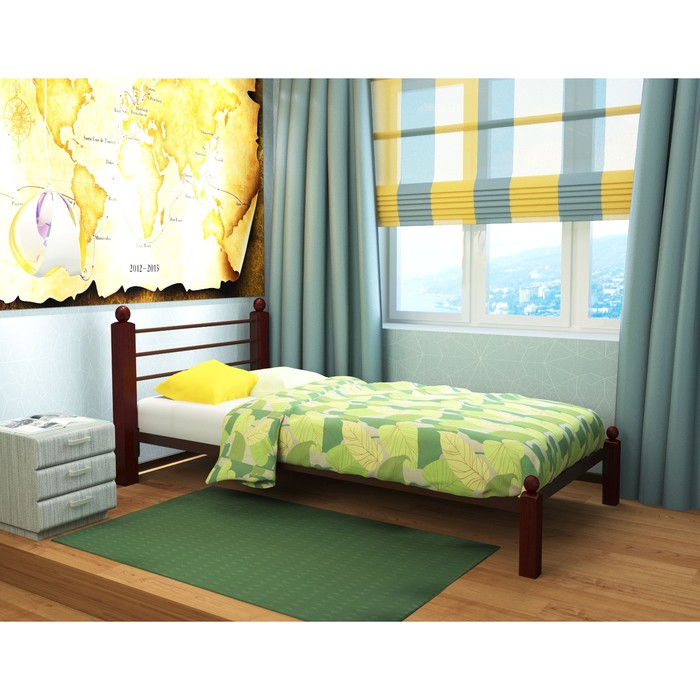 Кровать "Милана Мини Люкс", 200x90 cм, каркас коричневый