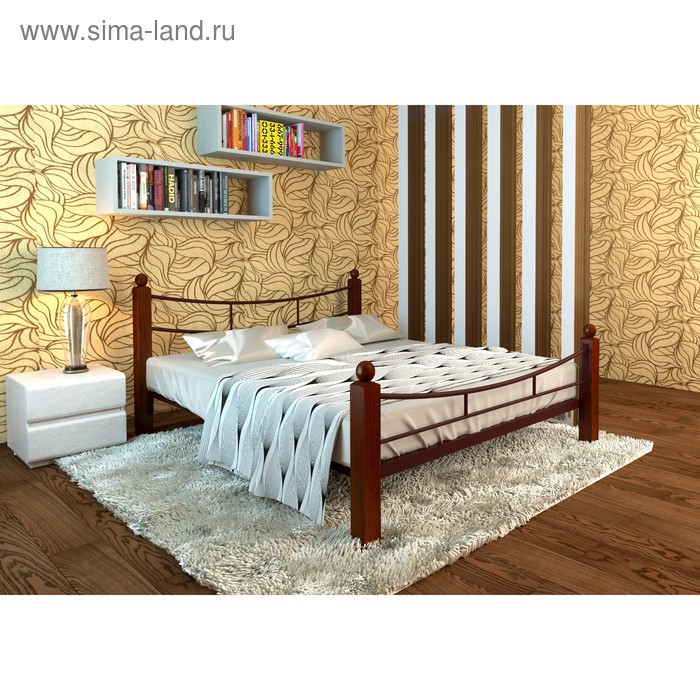 кровать милана люкс плюс 1800×2000 мм металл цвет коричневый Кровать «Софья Люкс Плюс», 1800×2000 мм, металл, цвет коричневый