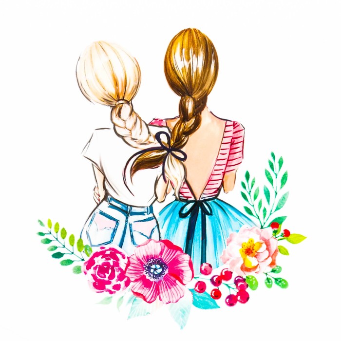 Термонаклейка для взрослых Forever friends, 14 х 14 см