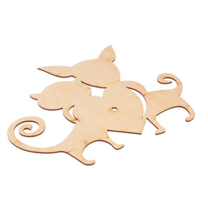 Основа для часов "Котики" №6 из фанеры 29,5х24 см LH011768