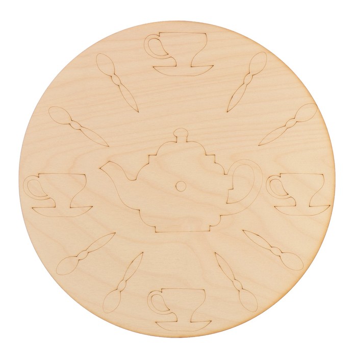 Основа для часов"Чаепитие" №7 из фанеры 25х25 см LH011769