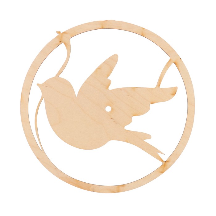 Основа для часов "Птичка" №9 из фанеры 25х25 см LH011771
