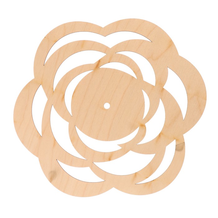 Основа для часов "Роза" №11 из фанеры 25х25 см LH011773