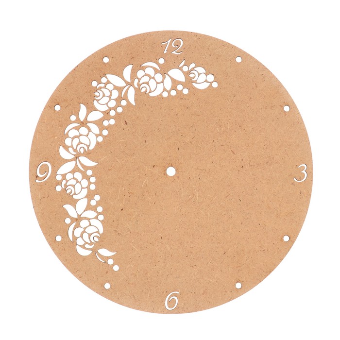 Основа для часов "Цветочный узор" №13 из МДФ 25х25 см LH011775