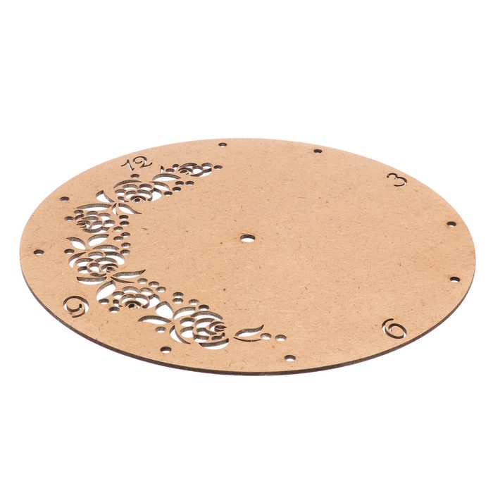 Основа для часов "Цветочный узор" №13 из МДФ 25х25 см LH011775