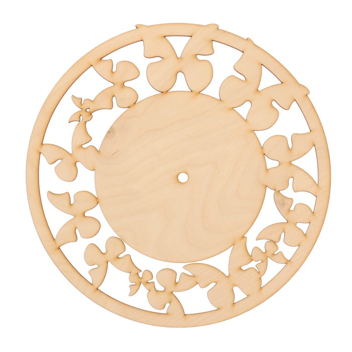 Основа для часов "Бабочки вокруг" №17 из фанеры 25х25 см LH011779