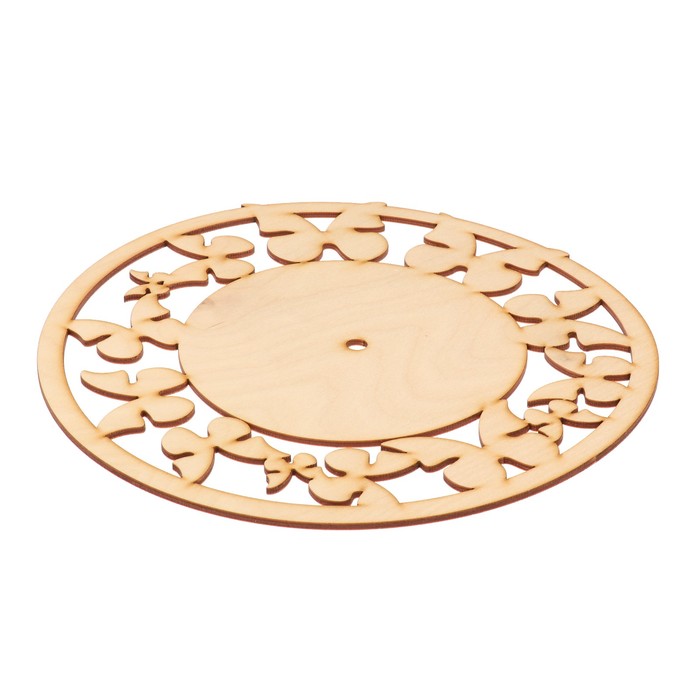 Основа для часов "Бабочки вокруг" №17 из фанеры 25х25 см LH011779