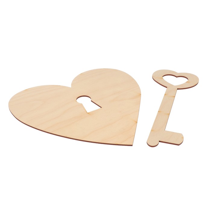 Основа для часов "Ключ от сердца"№18 из фанеры 25х25 см LH011780 (набор 2 детали)