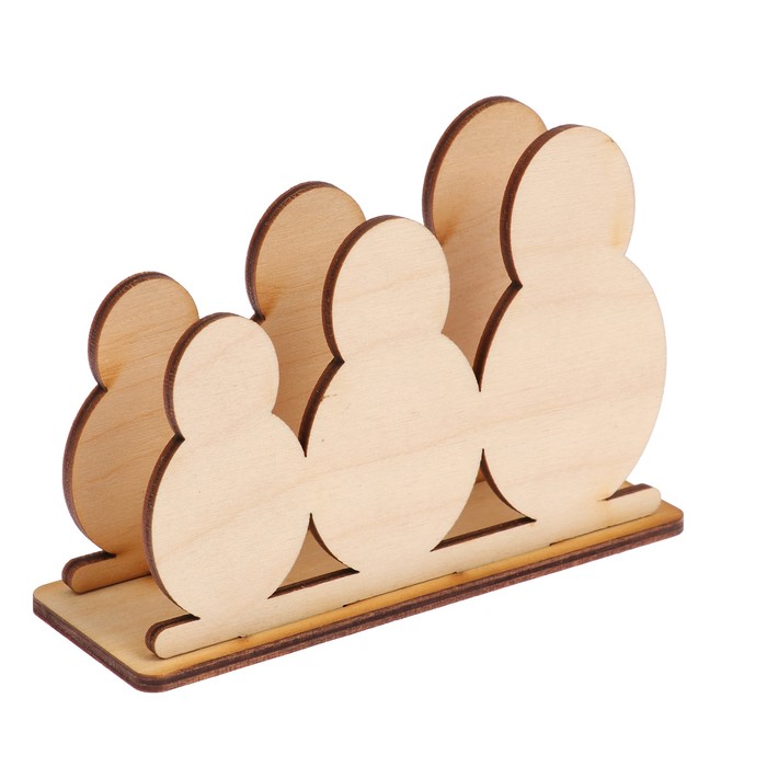 Салфетница "Матрешки" №1 из фанеры 11х7,5х4 см LH011783 (набор 3 детали)