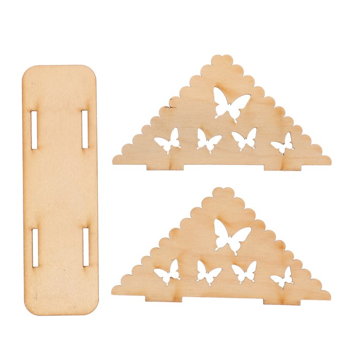 Салфетница "Бабочки" №3 из фанеры 13х6х4 см LH011785 (набор 3 детали)