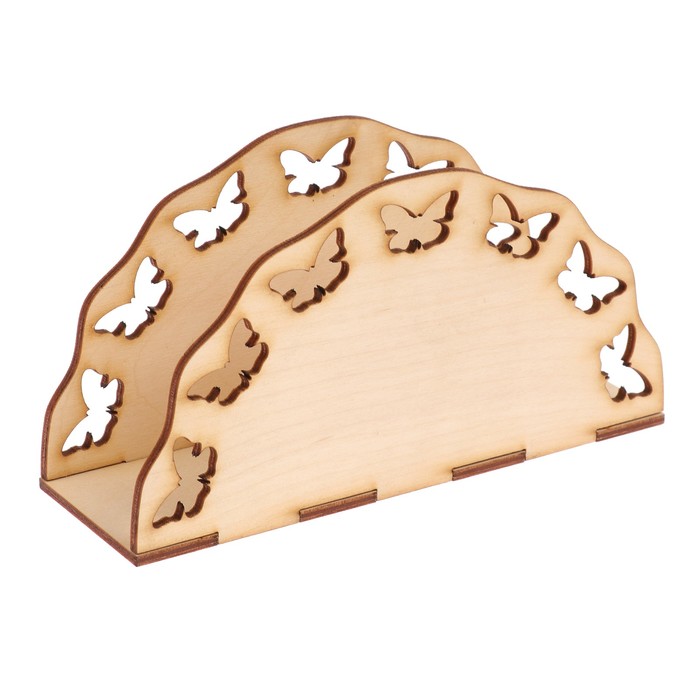 Салфетница "Бабочки" №6 из фанеры 15х8х4,5 см (набор 3 детали)