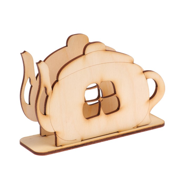 Салфетница "Чаепитие" №8  из фанеры 13х9х4 LH011790 (набор 3 детали)