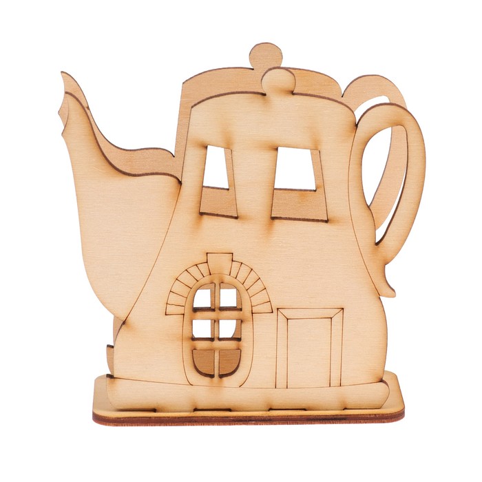 Салфетница "Чайник" №9 из фанеры 10х10х4 см LH011791(набор 3 детали)