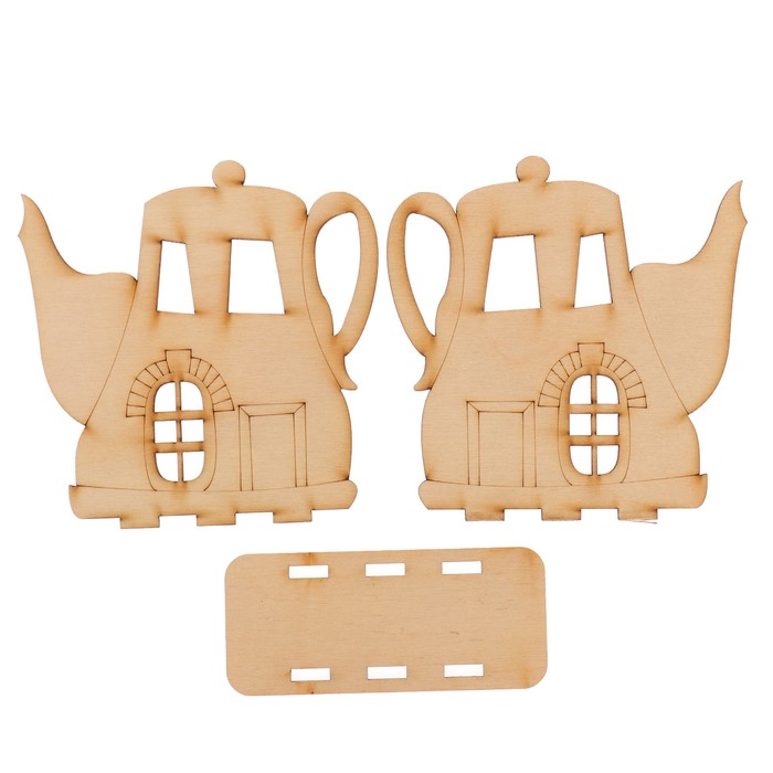 Салфетница "Чайник" №9 из фанеры 10х10х4 см LH011791(набор 3 детали)