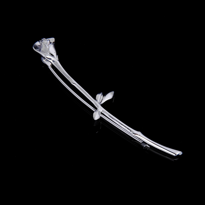 Брошь "Чайная роза", цвет серебро   , цвет серебро