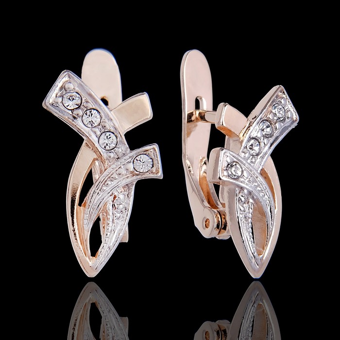 Серьги "Бареж", цвет белый в золоте