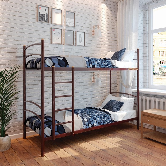 Кровать "Хостел Дуо", 200x80 cм, каркас коричневый
