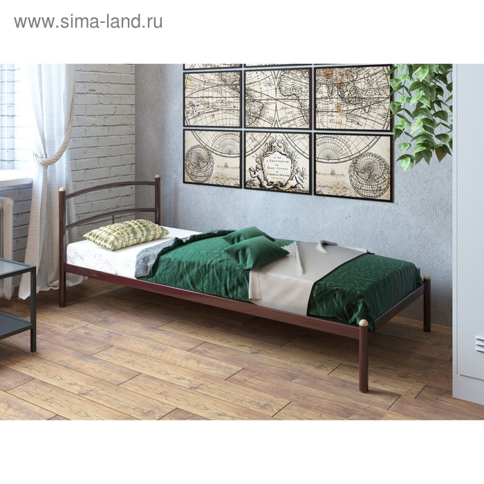 Кровать «Хостел», 900×2000 мм, металл, цвет коричневый